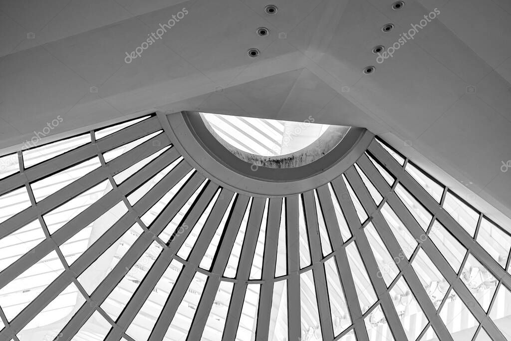 Rio de Janeiro, Brazil - CIRCA 2021: Inner part of the Museum of Tomorrow (Museu do Amanha), in Praca Maua, in the port area of Rio.