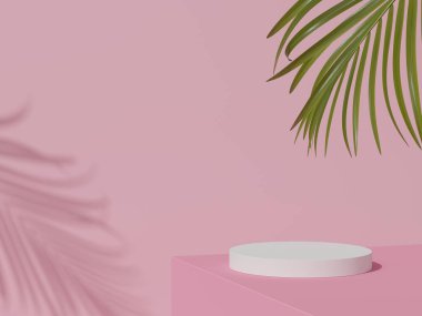 Soyut arkaplan, ürün gösterimi için podyum geometri şekilli sahneyi taklit et. 3B görüntüleme