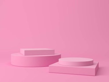Soyut arkaplan, ürün gösterimi için podyum geometri şekilli sahneyi taklit et. 3B görüntüleme