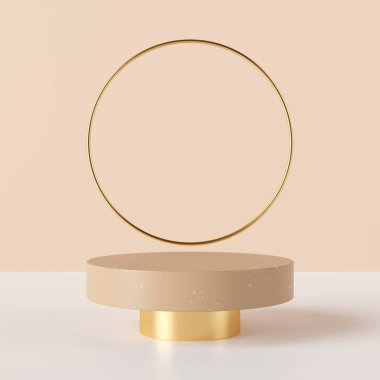 Arkaplan 3D sahne boş podyum, ürün görüntüleme en düşük biçim ve geometrik şekil nesne ile taklit edilir. 3d hazırlayıcı