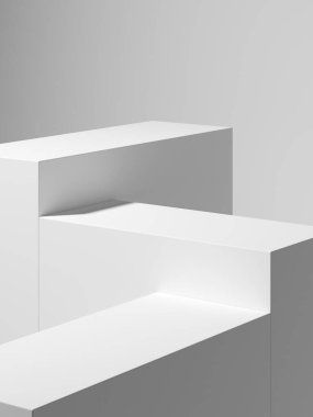 Arkaplan 3D sahne boş podyum, ürün görüntüleme en düşük biçim ve geometrik şekil nesne ile taklit edilir. 3d hazırlayıcı