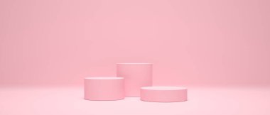 Arkaplan 3D sahne boş podyum, ürün görüntüleme en düşük biçim ve geometrik şekil nesne ile taklit edilir. 3d hazırlayıcı