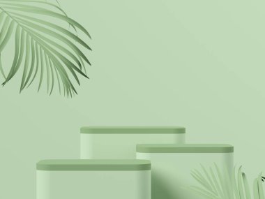 Arkaplan 3D sahne boş podyum, ürün görüntüleme en düşük biçim ve geometrik şekil nesne ile taklit edilir. 3d hazırlayıcı