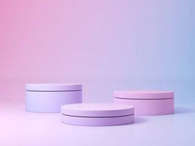 Arkaplan 3D sahne boş podyum, ürün görüntüleme en düşük biçim ve geometrik şekil nesne ile taklit edilir. 3d hazırlayıcı