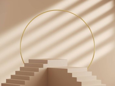 Arkaplan 3D sahne boş podyum, ürün görüntüleme en düşük biçim ve geometrik şekil nesne ile taklit edilir. 3d hazırlayıcı