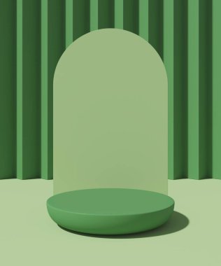 Arkaplan 3D sahne boş podyum, ürün görüntüleme en düşük biçim ve geometrik şekil nesne ile taklit edilir. 3d hazırlayıcı