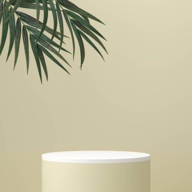 Arkaplan 3D sahne boş podyum, ürün görüntüleme en düşük biçim ve geometrik şekil nesne ile taklit edilir. 3d hazırlayıcı