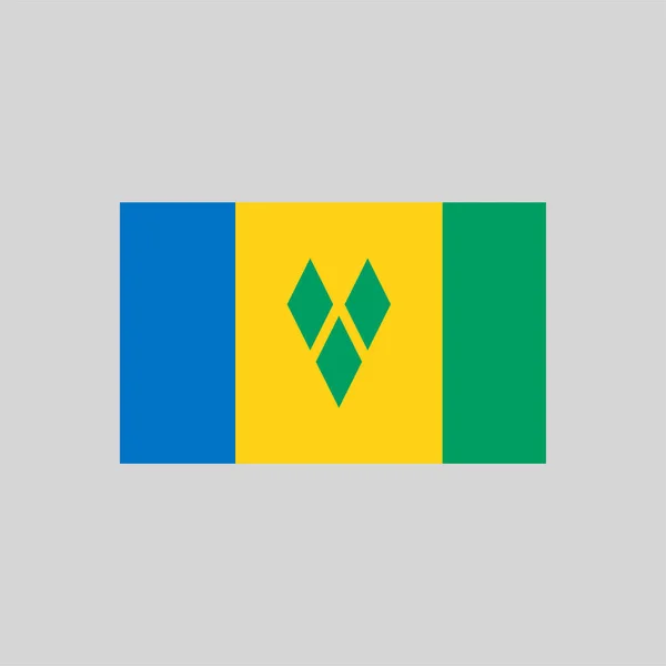 Vlag Van Saint Vincent Grenadines Kleur Lijn Element Vectorelement Voor — Stockvector