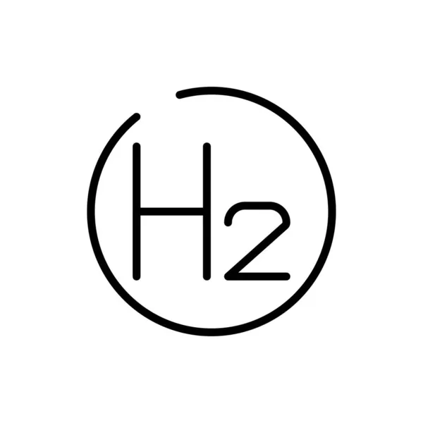 H2-Farblinien-Symbol. Wasserstoffenergie. Isoliertes Vektorelement. — Stockvektor