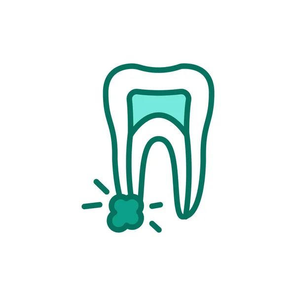 Tooth Cyst Line Icon Isolated Vector Element — Vettoriale Stock