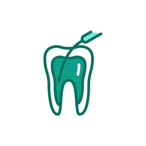 Ligne Traitement Des Dents Icône Élément Vectoriel Isolé — Image vectorielle