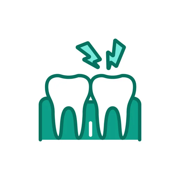 Zahnschmerzliniensymbol Isoliertes Vektorelement — Stockvektor