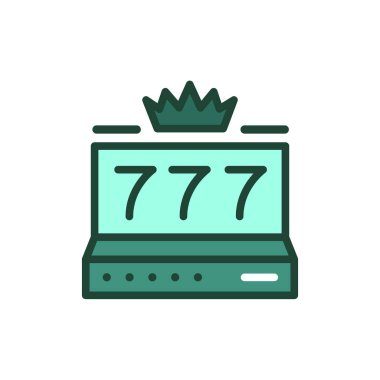 777 line icon. Isolated vector element. 