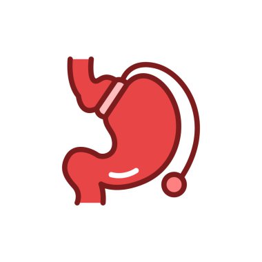 Gastrik kucak bandı çizgisi ikonu. İzole vektör ögesi.