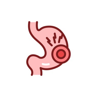 Mide ağrısı ikonu. İzole vektör ögesi.