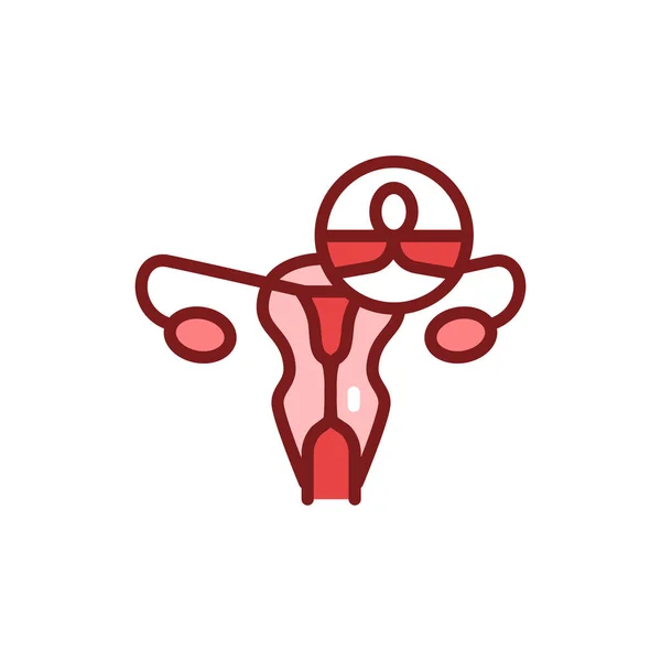Női Sterilizációs Színes Vonal Ikon Vázlatos Piktogram Honlaphoz — Stock Vector