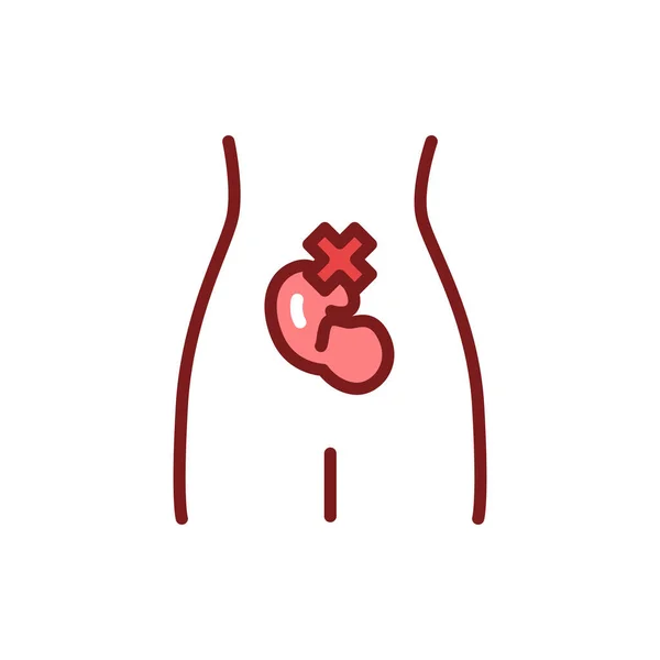 Icono de línea de color infertilidad. Esquema del pictograma para la página web. — Archivo Imágenes Vectoriales