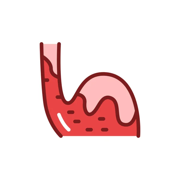 Gastrooesophagealis reflux betegség vonal ikon. Elszigetelt vektorelem. — Stock Vector