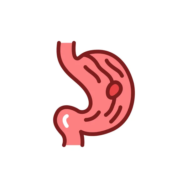 Ulcera icono de la línea del estómago. Elemento vectorial aislado. — Vector de stock