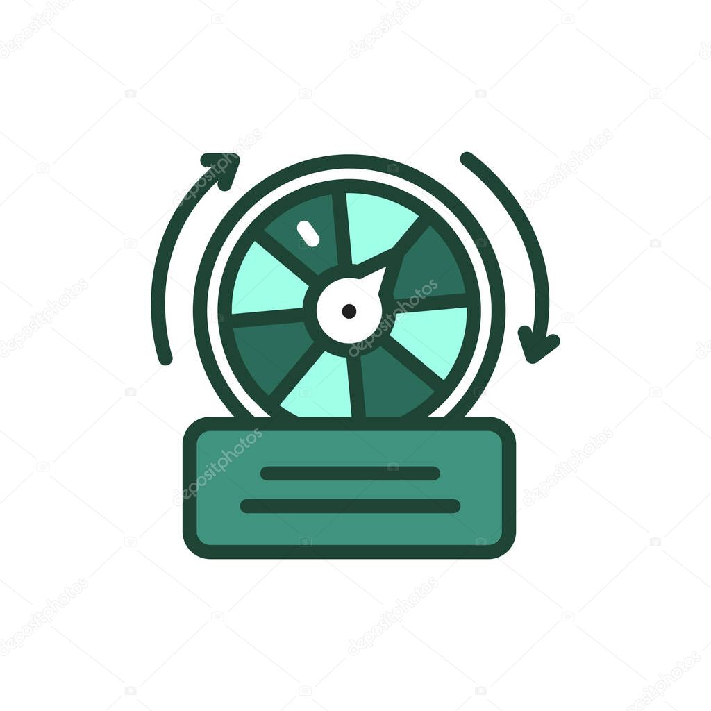 Free spins line icon. Isolated vector element. 