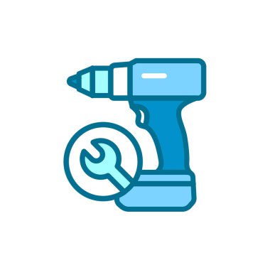 Matkap boyası simgesini onar. Tamirci servisi. İzole vektör elementi. Web sayfası, mobil uygulama, tanıtım için resim çizelgesi