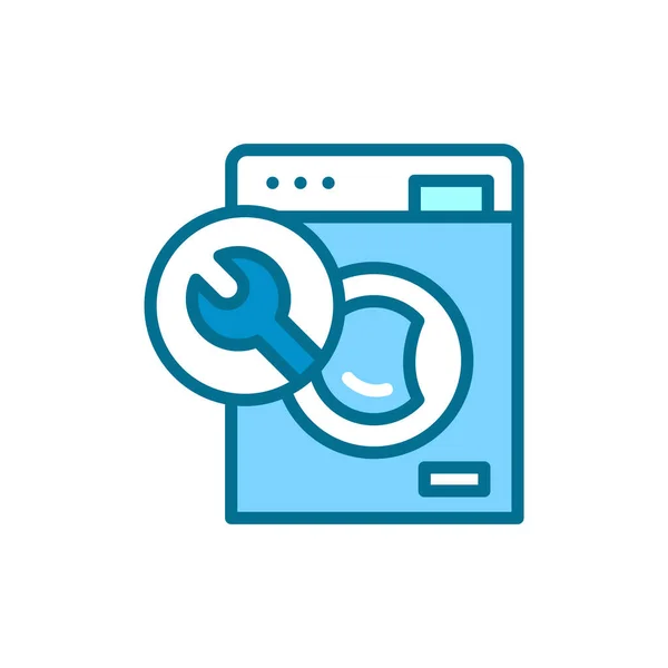 Çamaşır Makinesinin Renk Çizgisi Simgesi Tamirci Servisi Zole Vektör Elementi — Stok Vektör