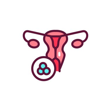 Candida mantar albicanları çizgi simgesi. İzole vektör ögesi. 