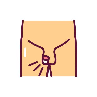 Testis kisti çizgi simgesi. İzole vektör ögesi. 