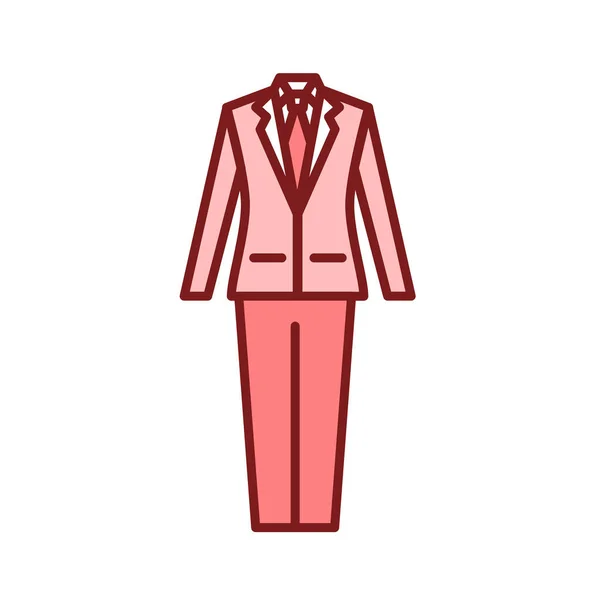 Grooms outfit line color icon. Mens suit. — Stock Vector