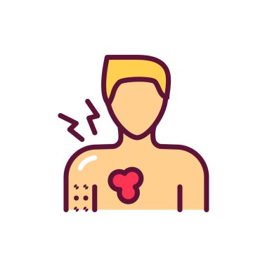 Bulantı çizgisi ikonu. İzole vektör ögesi. 