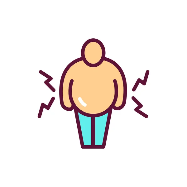 Obesity Line Icon Isolated Vector Element — Stock Vector