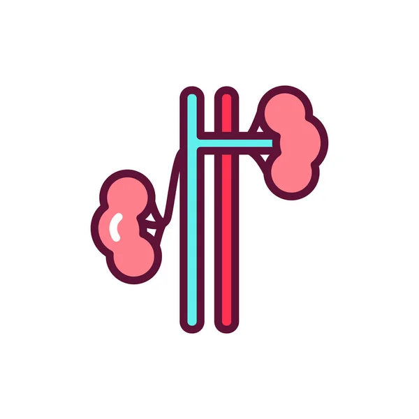 Icono Línea Riñones Órganos Humanos Elemento Vectorial Aislado — Vector de stock