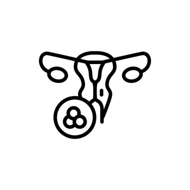 Candida mantar albicanları çizgi simgesi. İzole vektör ögesi. 