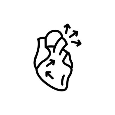 Diastole çizgi simgesi. İzole vektör ögesi. 