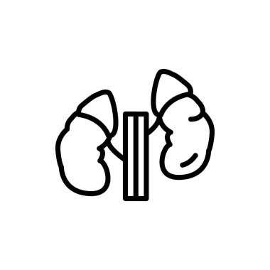 İnsan organı böbrek üstü bezlerinin renk çizgisi simgesi. İzole vektör elementi. Web sayfası, mobil uygulama, tanıtım için resim çizelgesi