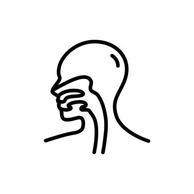 İnsan organı yemek borusu renk çizgisi simgesi. İzole vektör elementi. Web sayfası, mobil uygulama, tanıtım için resim çizelgesi