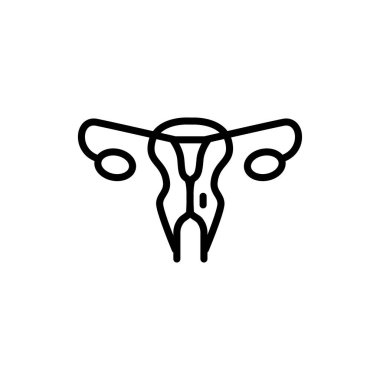 İnsan organı uterusu renk çizgisi simgesi. İzole vektör elementi. Web sayfası, mobil uygulama, tanıtım için resim çizelgesi