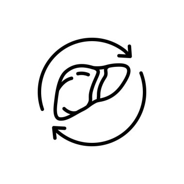 Karaciğer nakli simgesi. İzole vektör ögesi.