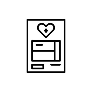 Sağlık sigortası ikonu. İzole vektör ögesi.