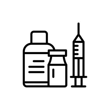 İlaç enjeksiyon hattı ikonu. İzole vektör ögesi.