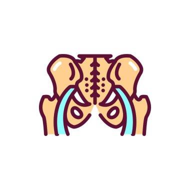 Pelvis sağlıklı renk çizgisi ikonu. İzole vektör elementi. Web sayfası, mobil uygulama, tanıtım için resim çizelgesi