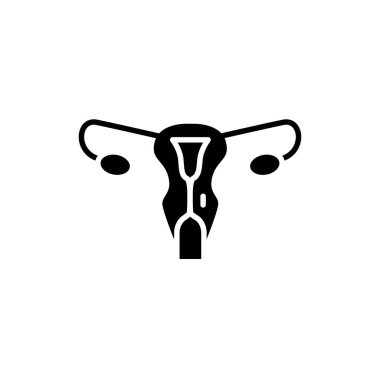 İnsan organı uterusu renk çizgisi simgesi. İzole vektör elementi. Web sayfası, mobil uygulama, tanıtım için resim çizelgesi