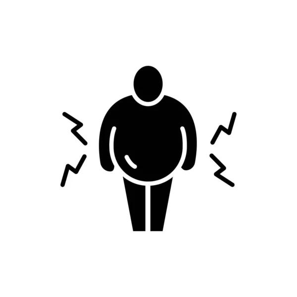 Fettleibigkeit Farbe Linie Symbol Isoliertes Vektorelement Umriss Piktogramm Für Webseite — Stockvektor