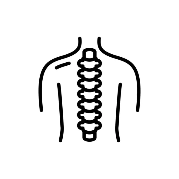Icona Della Linea Colore Sana Della Colonna Vertebrale Elemento Vettore — Vettoriale Stock