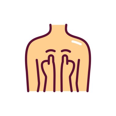 Akupunktur çizgisi renk simgesi. Fizyoterapi, akupunktur, rehabilitasyon. İzole vektör elementi. Web sayfası, mobil uygulama, tanıtım için resim çizelgesi