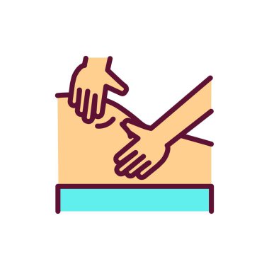 Antielülit masaj çizgisi renk simgesi. Fizyoterapi, akupunktur, rehabilitasyon. İzole vektör elementi. Web sayfası, mobil uygulama, tanıtım için resim çizelgesi