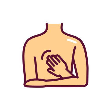 Spor masaj çizgisi renk ikonu. Fizyoterapi, akupunktur, rehabilitasyon. İzole vektör elementi. Web sayfası, mobil uygulama, tanıtım için resim çizelgesi