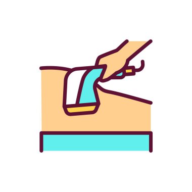 Titreşim masaj çizgisi renk simgesi. Fizyoterapi, akupunktur, rehabilitasyon. İzole vektör elementi. Web sayfası, mobil uygulama, tanıtım için resim çizelgesi