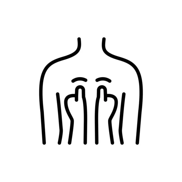 Icono de color de línea de acupresión. Fisioterapia, acupuntura. — Vector de stock