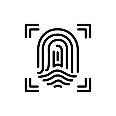 Parmak izi taraması güvenlik erişim renk çizgisi simgesi sağlar. Kimlik ve kimlik doğrulama. Biyometrik tanımlama ögesi.